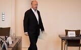 Peter Loth enters a Hamburg, Germany, courtroom for the trial of Bruno Dey, a guard at the Stutthof Nazi concentration camp, Nov. 12, 2019. (Christian Charisius/Pool/AFP)