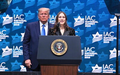 Illustrative: US President Donald Trump at the 2019 Israeli-American Council National Summit in Florida, December 2019. (Noam Galai)