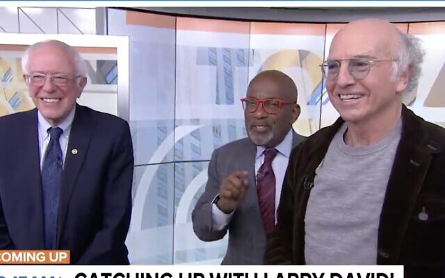 US Senator Bernie Sanders of Vermont (L), Al Roker (C) and Larry David on NBC's "Today" show, January 10, 2019. (Screen capture: Twitter) US Senator Bernie Sanders of Vermont (L), Al Roker (C) and Larry David on NBC's "Today" show, January 10, 2019. (Screen capture: Twitter)