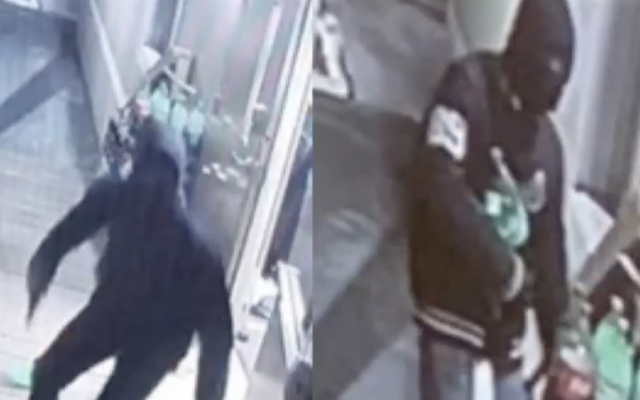 Two suspects are being sought in connection with an attempted armed robbery in a Baltimore synagogue on January 26, 2020. (screenshot) Two suspects are being sought in connection with an attempted armed robbery in a Baltimore synagogue on January 26, 2020. (screenshot)