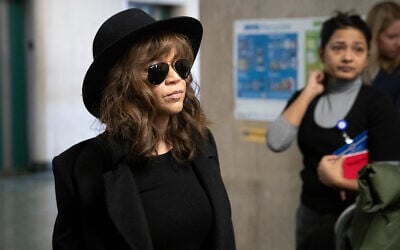 Actress Rosie Perez arrives for Harvey Weinstein's rape trial, Jan. 24, 2020 in New York. (AP/Mark Lennihan)