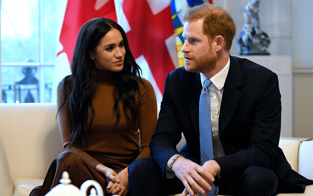 Britain's Prince Harry and Meghan, Duchess of Sussex during a visit to Canada House in London, January 7, 2020. (Daniel Leal-Olivas/Pool Photo via AP) Britain's Prince Harry and Meghan, Duchess of Sussex during a visit to Canada House in London, January 7, 2020. (Daniel Leal-Olivas/Pool Photo via AP)