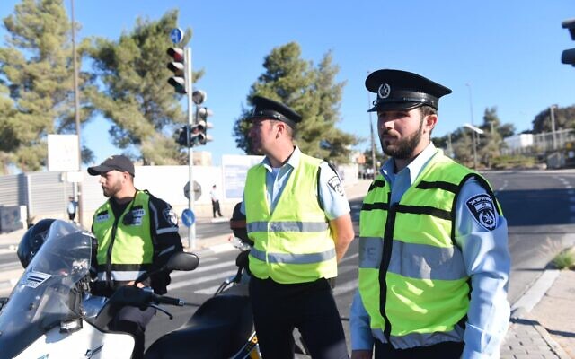 Illustrative. Police stand guard in Jerusalem in an undated photograph. (Israel Police) Illustrative. Police stand guard in Jerusalem in an undated photograph. (Israel Police)