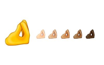 The "pinched fingers" emoji, as shared on social media by Emojipedia, January 29, 2020. (Twitter screen capture)