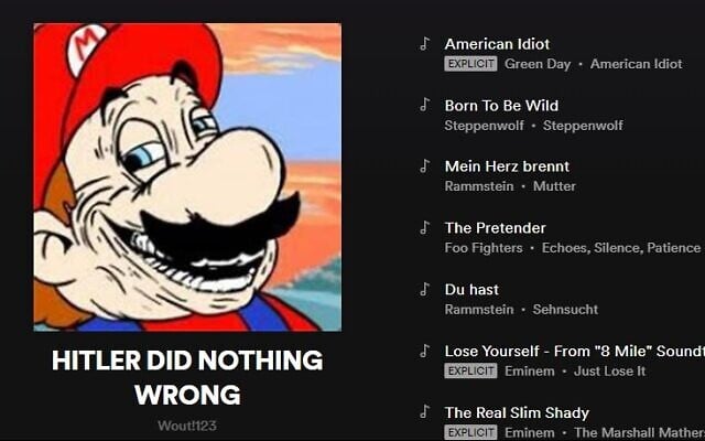 Images of user-generated far-right playlists on Spotify (screen capture: Spotify) Images of user-generated far-right playlists on Spotify (screen capture: Spotify)