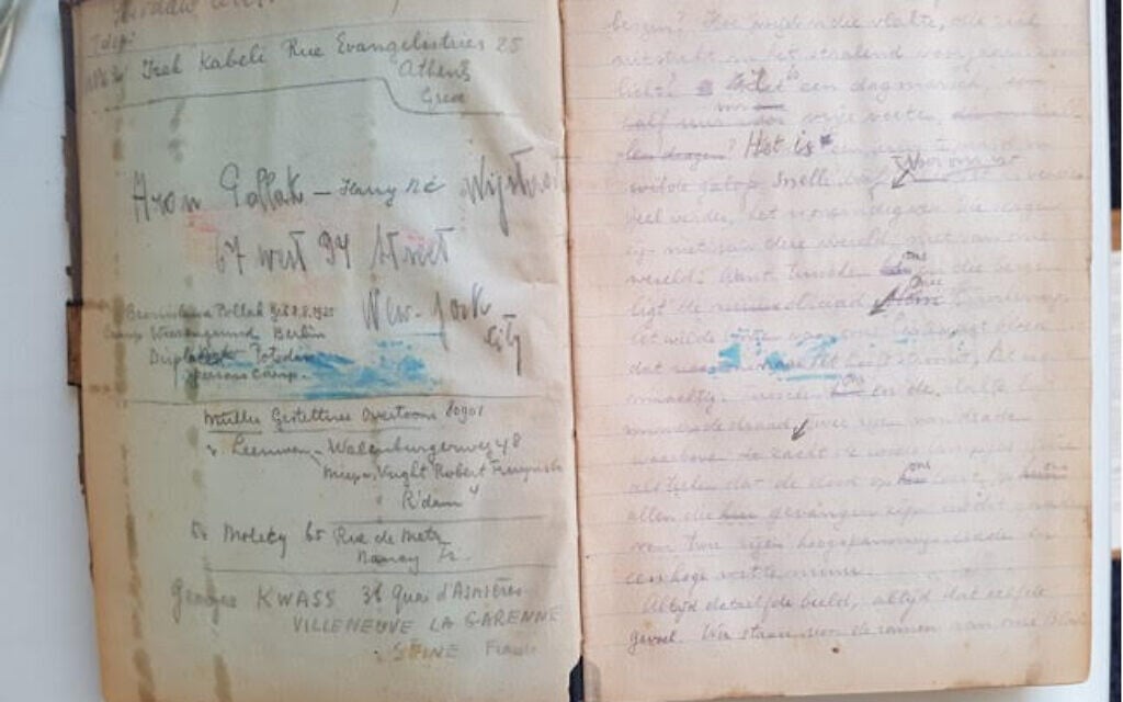 Original manuscript of 'Last Stop Auschwitz,' written by Eddy de Wind at Auschwitz (courtesy: Melcher de Wind)