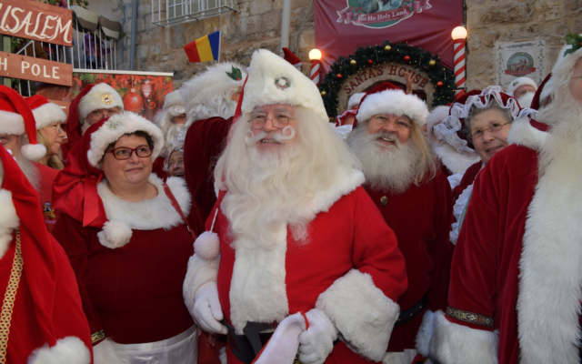 Visiting the Jerusalem Santa house on a January 2020 Ministry of Tourism trip (Courtesy Israel Ministry of Tourism)