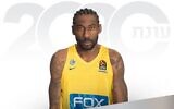 Amar'e Stoudemire wearing the Maccabi Tel Aviv jersey in a promotion photo published by the basketball team on January 22, 2020. (Maccabi Tel Aviv)