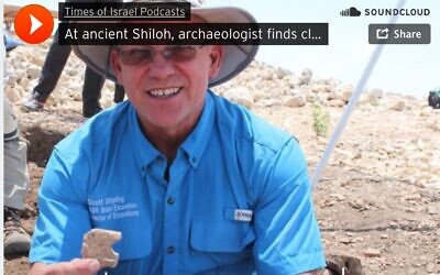 Dr. Scott Stripling at the site of ancient Shiloh, May 2017. (Amanda Borschel-Dan/Times of Israel)