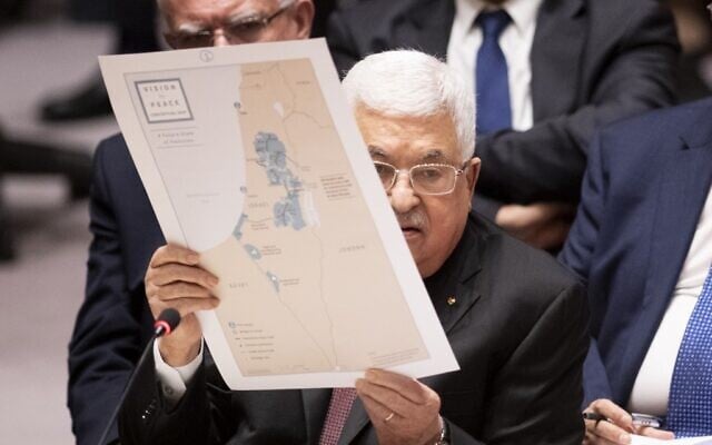 Palestinian Authority President Mahmoud Abbas speaks to the UN Security Council at the United Nations headquarters on February 11, 2020 in New York (Photo by Johannes EISELE / AFP) Palestinian Authority President Mahmoud Abbas speaks to the UN Security Council at the United Nations headquarters on February 11, 2020 in New York (Photo by Johannes EISELE / AFP)