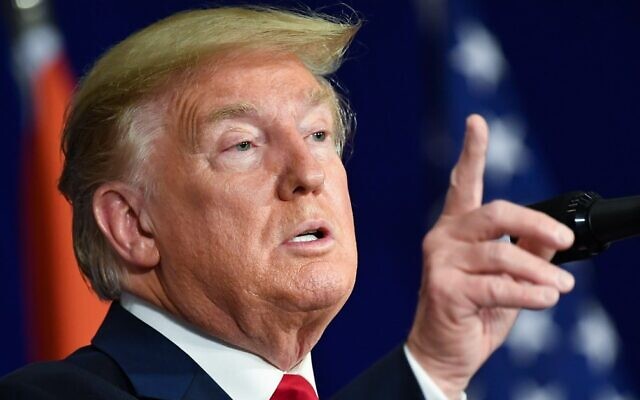 US President Donald Trump speaks during a press conference in New Delhi on February 25, 2020. (Mandel NGAN / AFP) US President Donald Trump speaks during a press conference in New Delhi on February 25, 2020. (Mandel NGAN / AFP)