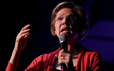 Democratic presidential candidate Senator Elizabeth Warren of Massachusetts speaks during a campaign event at Tupelo Music Hall on February 6, 2020, in Derry, New Hampshire. (Justin Sullivan/Getty Images/AFP)