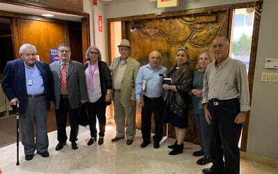 Gena Gutman, second from right, together with other Cuban Jews who are involved with the congregation. (Josefin Dolsten/ JTA)