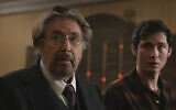 Al Pacino, left, and Logan Lerman, right, are Jews out for revenge in Amazon Studios' 'Hunters.' (Christopher Saunders via JTA)
