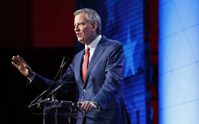 New York City Mayor Bill de Blasio speaks at the US Conference of Mayors' Winter Meeting, Wednesday, Jan. 22, 2020, in Washington. (AP Photo/Patrick Semansky) New York City Mayor Bill de Blasio speaks at the US Conference of Mayors' Winter Meeting, Wednesday, Jan. 22, 2020, in Washington. (AP Photo/Patrick Semansky)