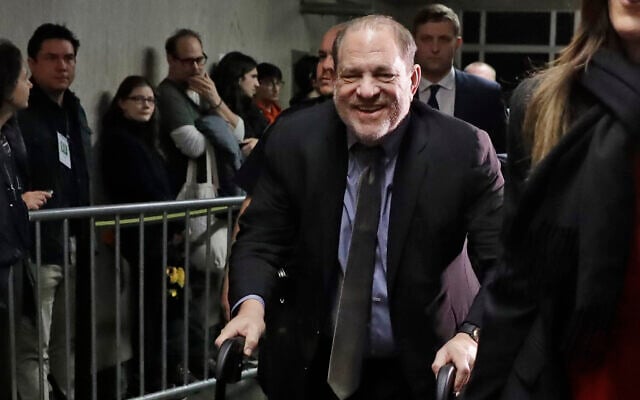 Harvey Weinstein leaves a Manhattan courtroom during his rape trial in New York, February 7, 2020. (Richard Drew/AP) Harvey Weinstein leaves a Manhattan courtroom during his rape trial in New York, February 7, 2020. (Richard Drew/AP)