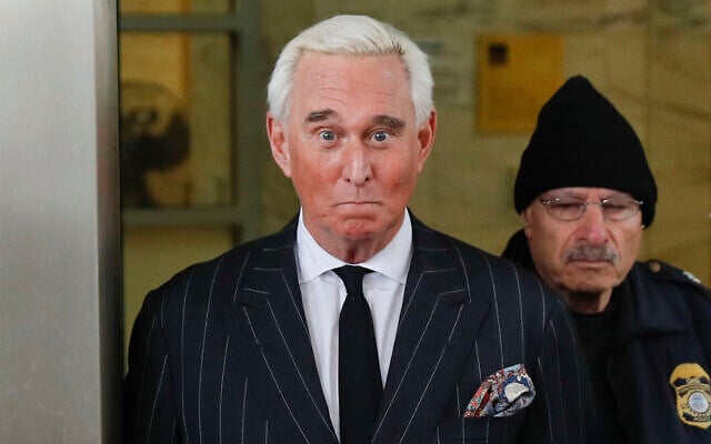 In this Feb. 1, 2019 photo, former campaign adviser for President Donald Trump, Roger Stone, leaves federal court in Washington. (AP Photo/Pablo Martinez Monsivais) In this Feb. 1, 2019 photo, former campaign adviser for President Donald Trump, Roger Stone, leaves federal court in Washington. (AP Photo/Pablo Martinez Monsivais)
