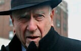 Federal Judge Jack Weinstein speaks with reporters after visiting the Louis Armstrong housing projects in Bedford-Stuyvesant section of Brooklyn, New York, March 4, 2011. (AP Photo/Bebeto Matthews, File)