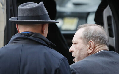 Harvey Weinstein leaves a Manhattan courthouse during his rape trial, February 20, 2020, in New York. (AP Photo/John Minchillo)