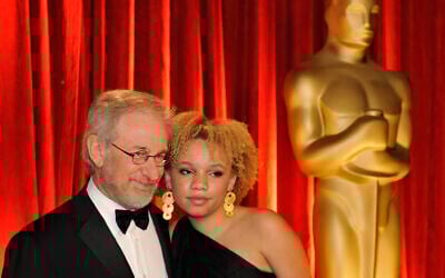 Steven Spielberg and daughter Mikaela George Spielberg arrive at the 81st Academy Awards, in Hollywood, Los Angeles, February 22, 2009. (Chris Carlson/AP)