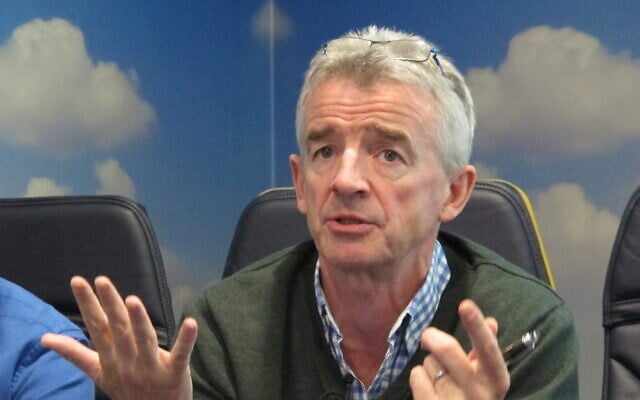 File: Ryanair Chief Executive, Michael O'Leary at the airline's Dublin headquarters in April 2016 (AP Photo/Shawn Pogatchnik) File: Ryanair Chief Executive, Michael O'Leary at the airline's Dublin headquarters in April 2016 (AP Photo/Shawn Pogatchnik)