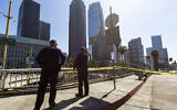 Illustrative: Los Angeles Police officers, Septtember 17, 2019. (Damian Dovarganes/AP)