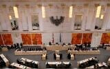 The Austrian parliament session in Vienna, Austria, January 10, 2020. (Ronald Zak/AP)