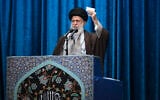 Iran's Supreme Leader Ayatollah Ali Khamenei delivers his sermon in the Friday prayers at Imam Khomeini Grand Mosque in Tehran, Iran, January 17, 2020. (Office of the Iranian Supreme Leader via AP)