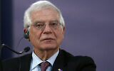European Union foreign policy chief Josep Borrell during a press conference in Belgrade, Serbia, January 31, 2020. (Darko Vojinovic/AP)