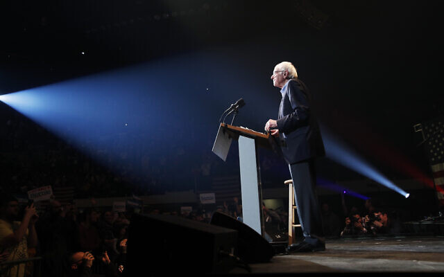 Democratic presidential candidate Sen. Bernie Sanders, I-Vt., speaks at a campaign rally Saturday, Feb. 1, 2020, in Cedar Rapids, Iowa. (AP/John Locher) Democratic presidential candidate Sen. Bernie Sanders, I-Vt., speaks at a campaign rally Saturday, Feb. 1, 2020, in Cedar Rapids, Iowa. (AP/John Locher)