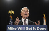 Democratic presidential candidate and former New York City Mayor Michael Bloomberg speaks at a campaign event on February 5, 2020, in Providence, R.I. (AP Photo/David Goldman)