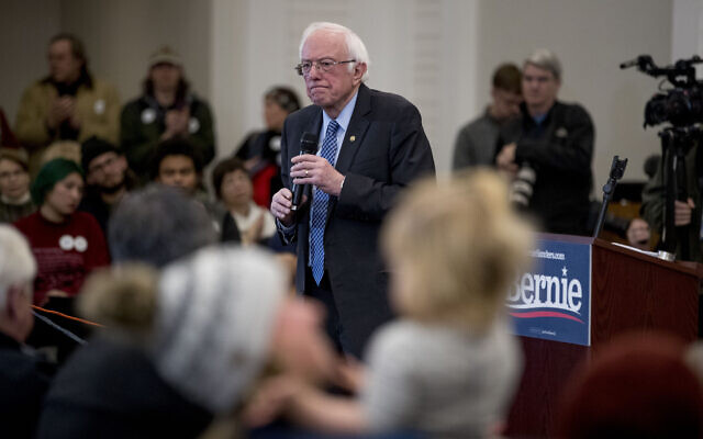 Democratic presidential candidate Sen. Bernie Sanders, I-Vt., speaks at a campaign stop at the Hanover Inn Dartmouth, Sunday, Feb. 9, 2020, in Hanover, N.H. (AP Photo/Andrew Harnik) Democratic presidential candidate Sen. Bernie Sanders, I-Vt., speaks at a campaign stop at the Hanover Inn Dartmouth, Sunday, Feb. 9, 2020, in Hanover, N.H. (AP Photo/Andrew Harnik)
