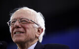 Democratic presidential candidate Sen. Bernie Sanders, I-Vt., speaks to supporters at a primary night election rally in Manchester, New Hampshire on February 11, 2020. (AP Photo/Matt Rourke)