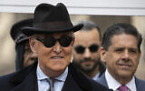 Roger Stone arrives for his sentencing at federal court in Washington, February 20, 2020. (AP Photo/Manuel Balce Ceneta)