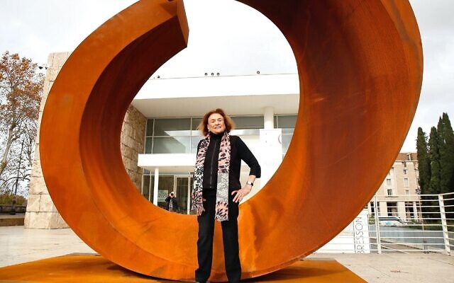 American sculptor Beverly Pepper with her creation during a private viewing of the 'Beverly Pepper At Ara Pacis' show at Ara Pacis Museum in Rome on Dec. 3, 2014. (Elisabetta A. Villa/Getty Images/JTA) American sculptor Beverly Pepper with her creation during a private viewing of the 'Beverly Pepper At Ara Pacis' show at Ara Pacis Museum in Rome on Dec. 3, 2014. (Elisabetta A. Villa/Getty Images/JTA)