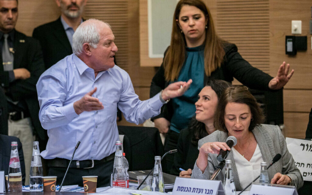 MK Haim Katz attends a House Committee discussion on his request for immunity, at the Knesset on February 4, 2020. (Olivier Fitoussi/Flash90) MK Haim Katz attends a House Committee discussion on his request for immunity, at the Knesset on February 4, 2020. (Olivier Fitoussi/Flash90)