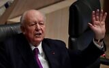 Marseille's mayor Jean-Claude Gaudin chairs a town council, on January 27, 2020 at Marseille city hall. (Photo by GERARD JULIEN / AFP)