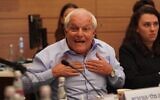 Likud MK Haim Katz during a Knesset House Committee discussion of his request for parliamentary immunity, February 4, 2020. (Adina Veldman/Knesset)