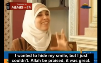 Ahlam Tamimi recalls her pleasure at early reports of the death toll in the Sbarro bombing (MEMRI screenshot)