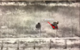 Israeli military surveillance footage of two alleged Palestinian Islamic Jihad members planting what appears to be a bomb along the Gaza border on February 23, 2020. (Screen capture: Israel Defense Forces)