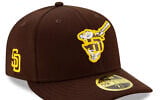 The logo of the San Diego Padres' newly unveiled spring training cap spurred controversy. (MLBshop.com via JTA)