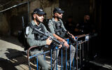 Illustrative: Border police in Jerusalem at the scene of an attempted stabbing, September 26, 2019. (Noam Revkin Fenton/Flash90)