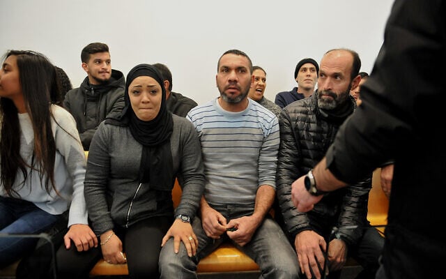 The court hearing for Wisam Abu al-Hasana, indicted for the killing of 17-year-old Adel Khatib in the northern Israeli town of Shfaram, February 03, 2020. (Meir Vaknin/FLASH90) The court hearing for Wisam Abu al-Hasana, indicted for the killing of 17-year-old Adel Khatib in the northern Israeli town of Shfaram, February 03, 2020. (Meir Vaknin/FLASH90)