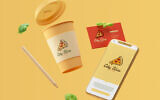 An example of an AI-generated branding package created by Fiverr's logo maker. (Courtesy/Fiverr, Titus media)