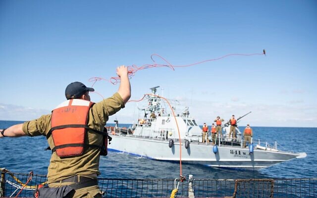 Israeli sailors take part in a naval exercise off Israel's northern coast in February 2020. (Israel Defense Forces)
