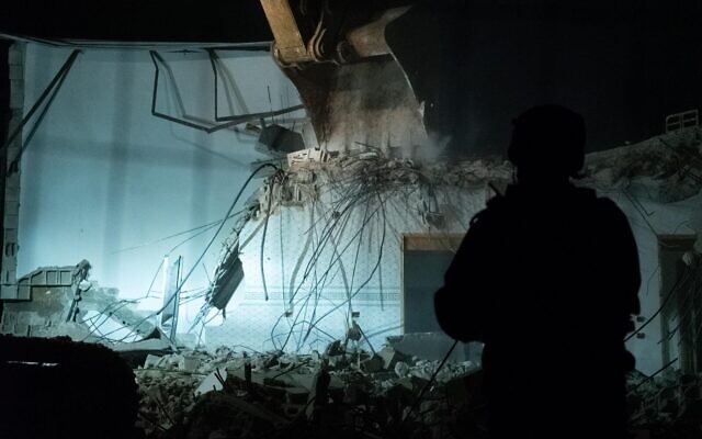 Illustrative: Israeli troops demolish the home of a Palestinian terrorist in the West Bank city of Jenin on February 6, 2020. (Israel Defense Forces) Illustrative: Israeli troops demolish the home of a Palestinian terrorist in the West Bank city of Jenin on February 6, 2020. (Israel Defense Forces)