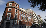 The building known as "The Ungovernable," which is to become the Jewish museum of Madrid, is pictured when it was still illegally occupied by far-left activists, July 4, 2019. (Eduardo Parra/Europa Press via Getty Images/JTA)