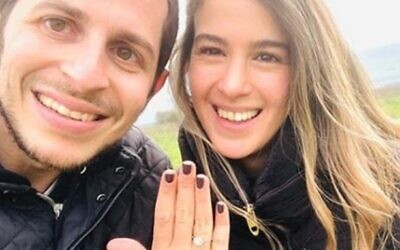Gilad Shalit and his fiancee Nitzan Shabbat (Instagram)