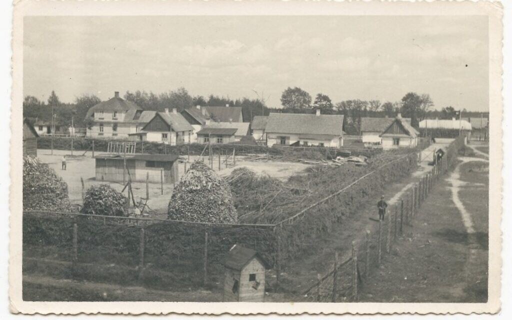 Taken from a perimeter guard tower in 1943, part of the Nazi death camp Sobibor is seen, including the buildings of the officers' camp and 'Camp I' for Jewish prisoners (USHMM Sobibor Perpetrator Collection) Taken from a perimeter guard tower in 1943, part of the Nazi death camp Sobibor is seen, including the buildings of the officers' camp and 'Camp I' for Jewish prisoners (USHMM Sobibor Perpetrator Collection)