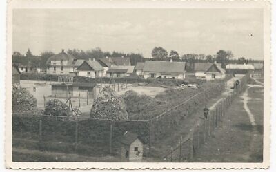 Taken from a perimeter guard tower in 1943, part of the Nazi death camp Sobibor is seen, including the buildings of the officers' camp and 'Camp I' for Jewish prisoners (USHMM Sobibor Perpetrator Collection)